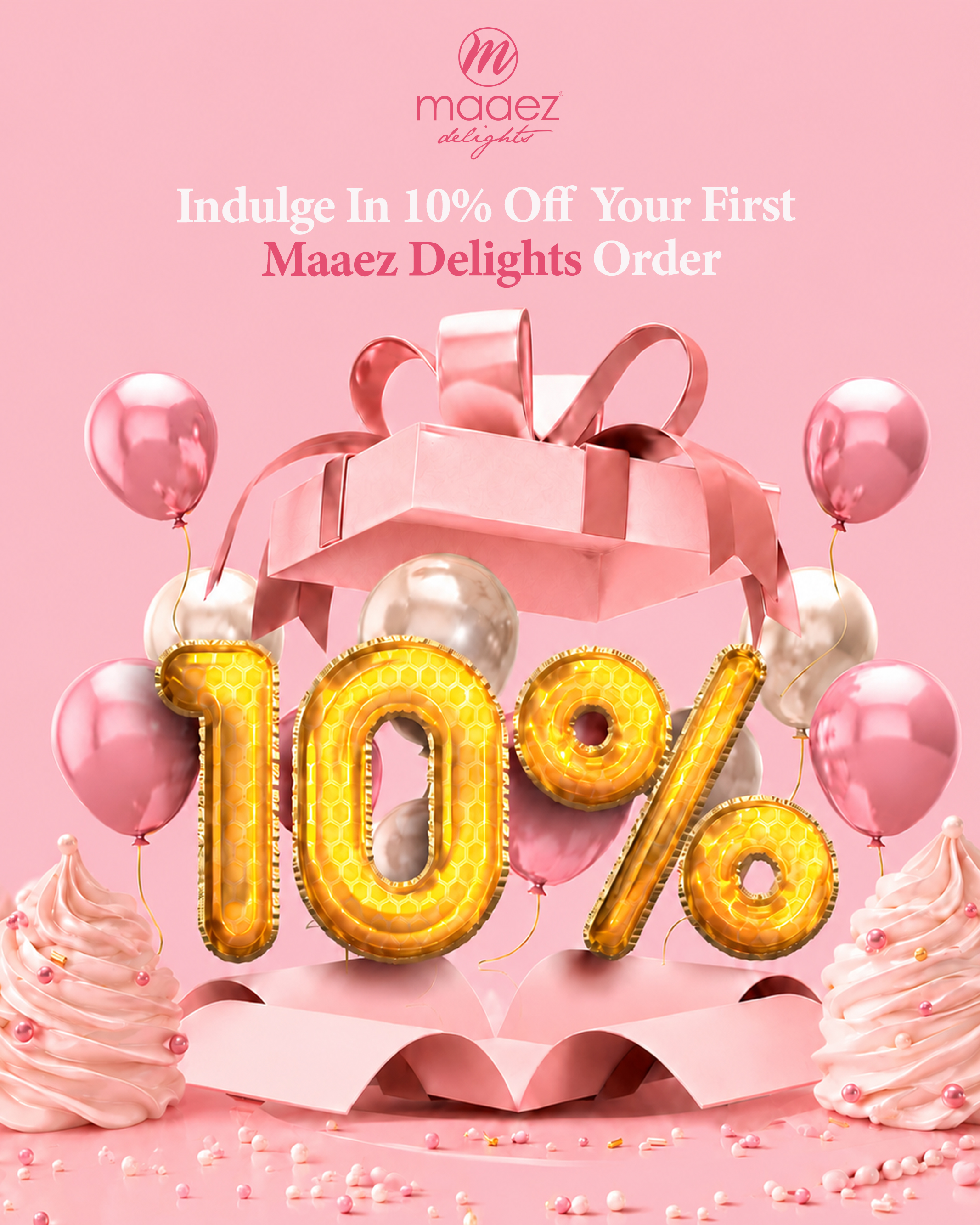 10% discount for first purchase (Delights)