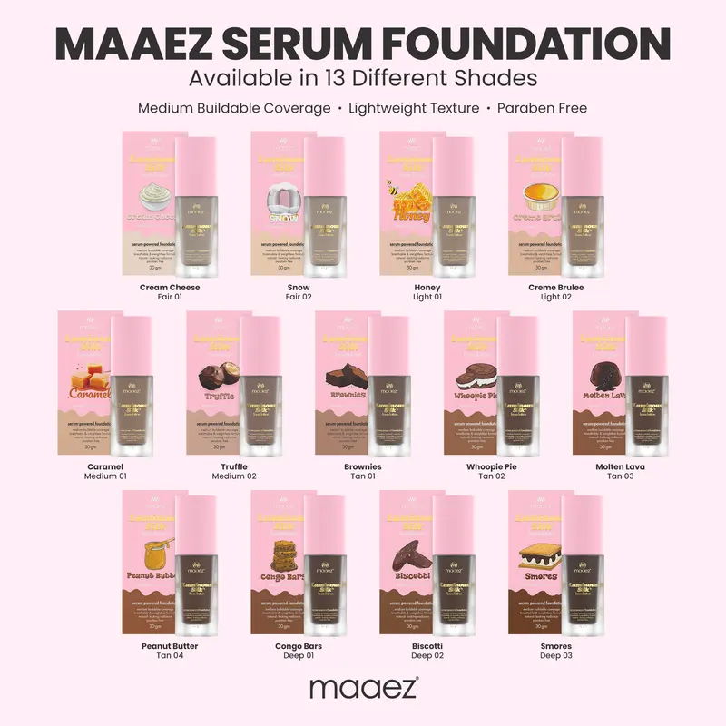 Maaez - Bedak Asas Cecair Serum | Serum Foundation (Luminous Silk)