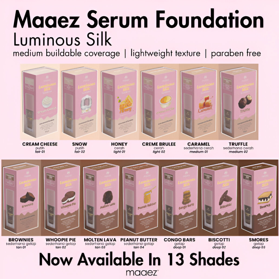 Maaez - Bedak Asas Cecair Serum | Serum Foundation (Luminous Silk)