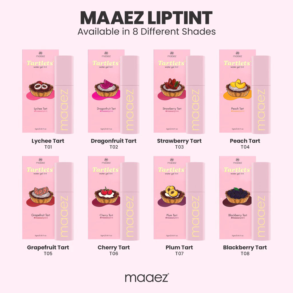 Maaez - Pewarna Bibir Gel Berasaskan Air | Water Gel Lip Tint (Tartlets)