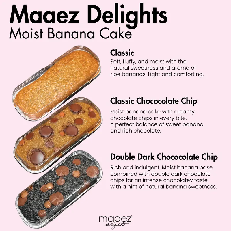 Maaez Delights - Moist Banana Cake (Classic)